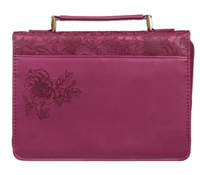 Walk by Faith Ruby Red Faux Leather Fashion Bible Cover - 2 Corinthians 5:7