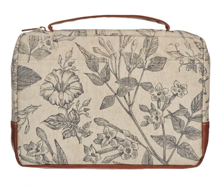 Bible Cover Fashion Cream/Brown Floral Amazing Grace 2 Cor. 12:9