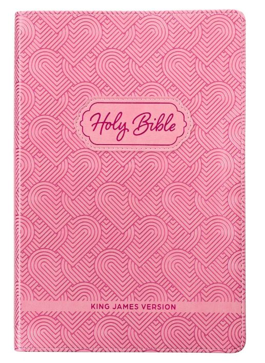 Blossom Pink Heart Faux Leather King James Version Kid&#39;s Bible