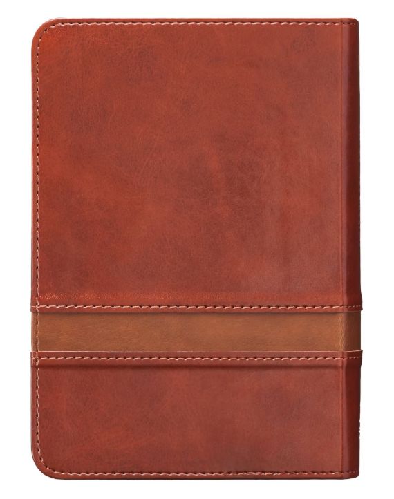 Two-tone Brown Faux Leather Large Print Compact King James Version Bible