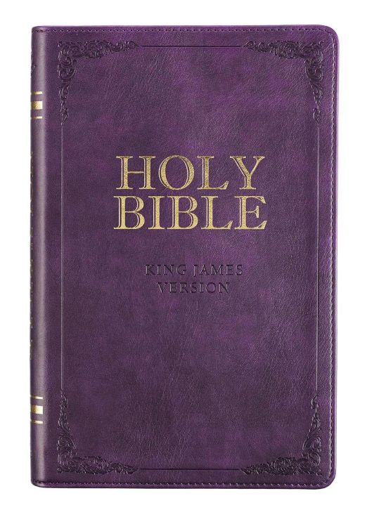 Purple Faux Leather King James Version Deluxe Gift Bible with Thumb Index