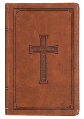 Honey-brown Faux Leather King James Version Deluxe Gift Bible with Thumb Index