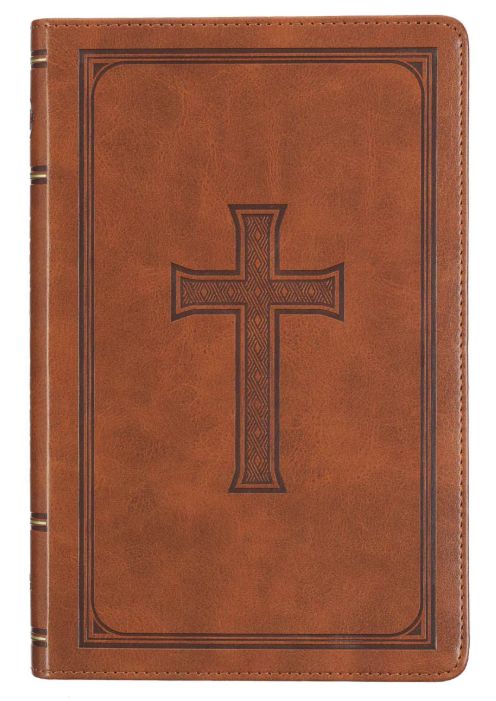 Honey-brown Faux Leather King James Version Deluxe Gift Bible with Thumb Index