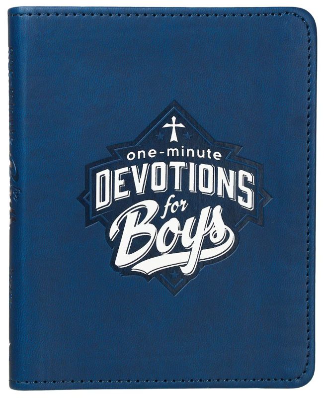 One-Minute Devotions for Boys Blue Faux Leather Devotional