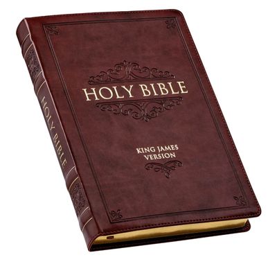 Burgundy Faux Leather Large Print Thinline King James Version Bible with Thumb Index