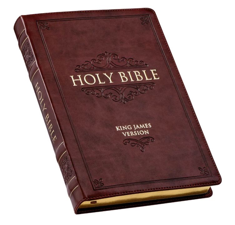 Burgundy Faux Leather Large Print Thinline King James Version Bible with Thumb Index
