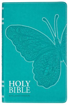 Teal Butterfly Faux Leather King James Version Gift Edition Bible