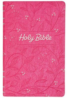 Pearlized Cherry Pink Faux Leather King James Version Gift Edition Bible