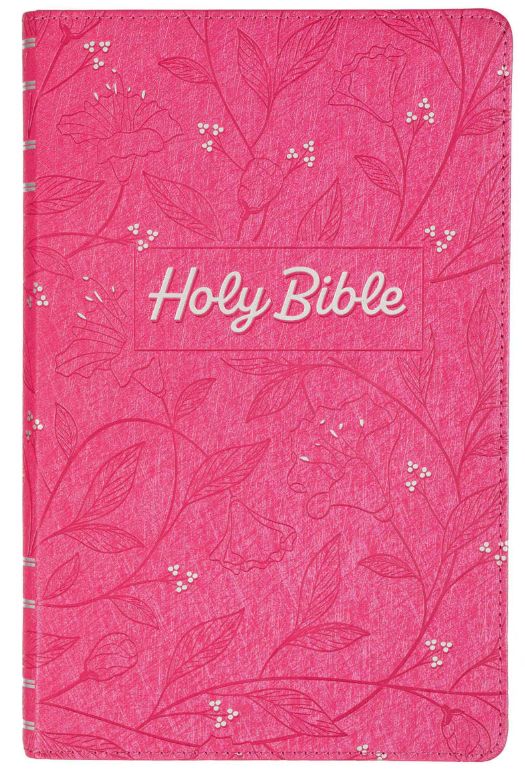 Pearlized Cherry Pink Faux Leather King James Version Gift Edition Bible