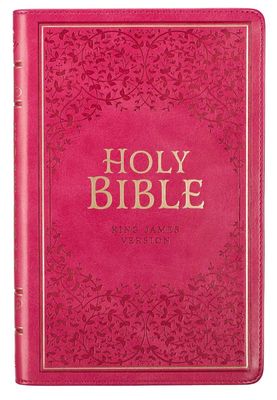 Pink Faux Leather King James Version Deluxe Gift Bible with Thumb Index