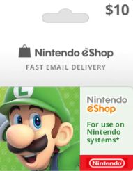 Nintendo eShop Game Cards USD 10