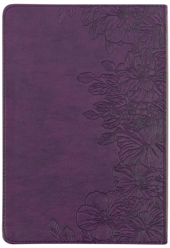 Purple Floral Faux Leather Large Print Thinline King James Version Bible with Thumb Index