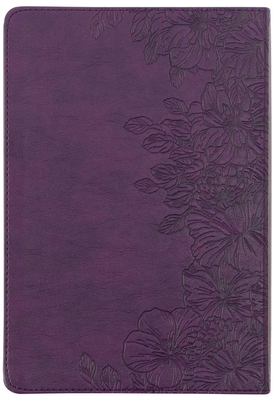 Purple Floral Faux Leather Large Print Thinline King James Version Bible with Thumb Index
