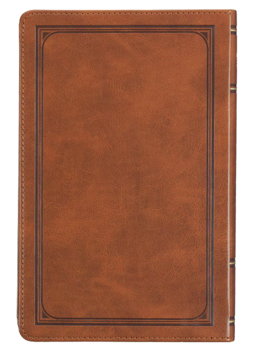 Honey-brown Faux Leather King James Version Deluxe Gift Bible with Thumb Index