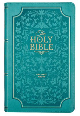 Teal Faux Leather Giant Print Standard-size King James Version Bible with Thumb Index