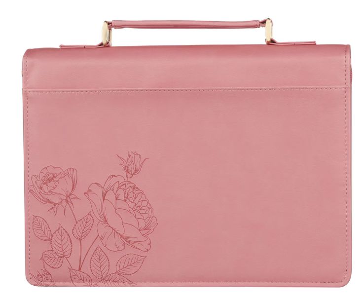 Plans Pink Bouquet Faux Leather Fashion Bible Cover - Jeremiah 29:11