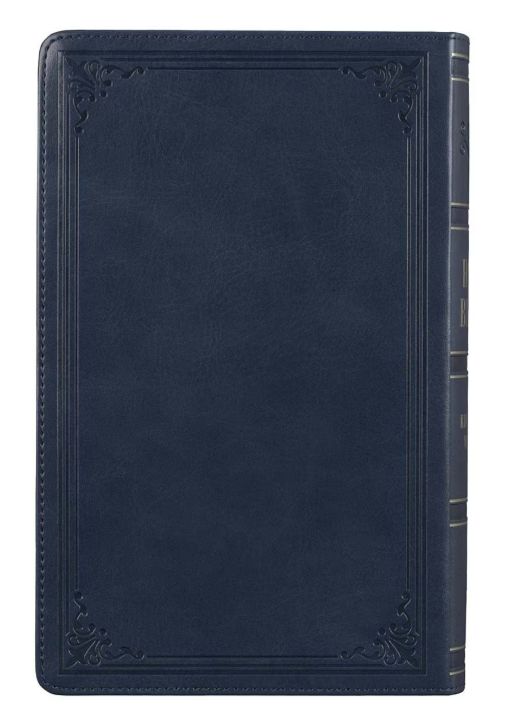 Dark Blue Faux Leather Giant Print Standard-size King James Version Bible with Thumb Index