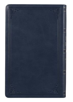 Dark Blue Faux Leather Giant Print Standard-size King James Version Bible with Thumb Index
