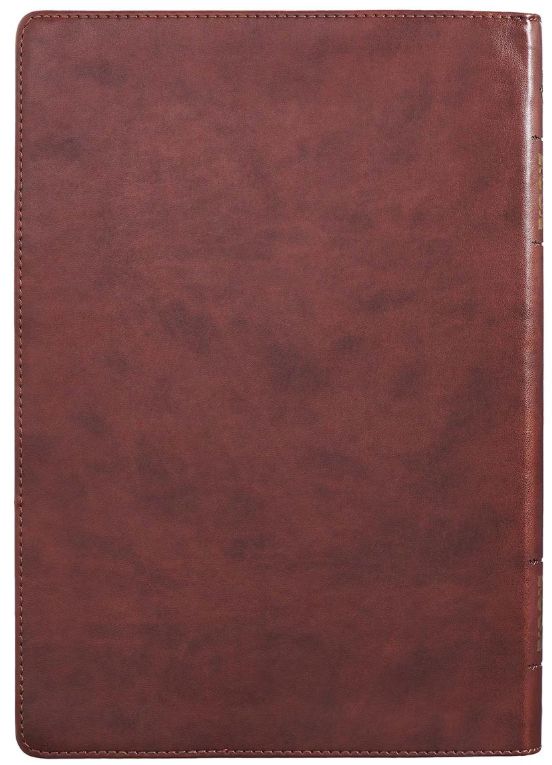 Chestnut Brown Faux Leather Super Giant Print King James Version Bible with Thumb Index