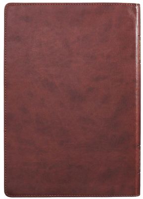 Chestnut Brown Faux Leather Super Giant Print King James Version Bible with Thumb Index
