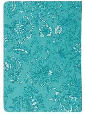 Trust in the Lord Teal Floral Faux Leather Journal with Zipper Closure - Proverbs 3:5