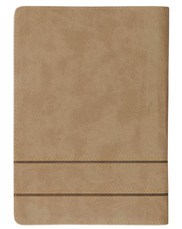 With God All Things Are Possible Tan Faux Leather Journal with Zipper Closure - Matthew 19:26
