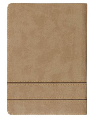 With God All Things Are Possible Tan Faux Leather Journal with Zipper Closure - Matthew 19:26
