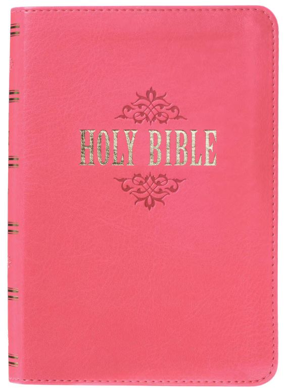 Pink Faux Leather Large Print Compact King James Version Bible