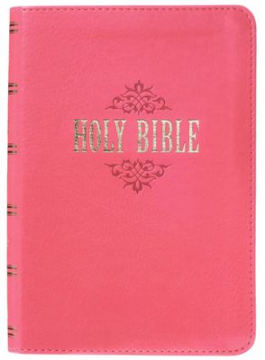 Pink Faux Leather Large Print Compact King James Version Bible