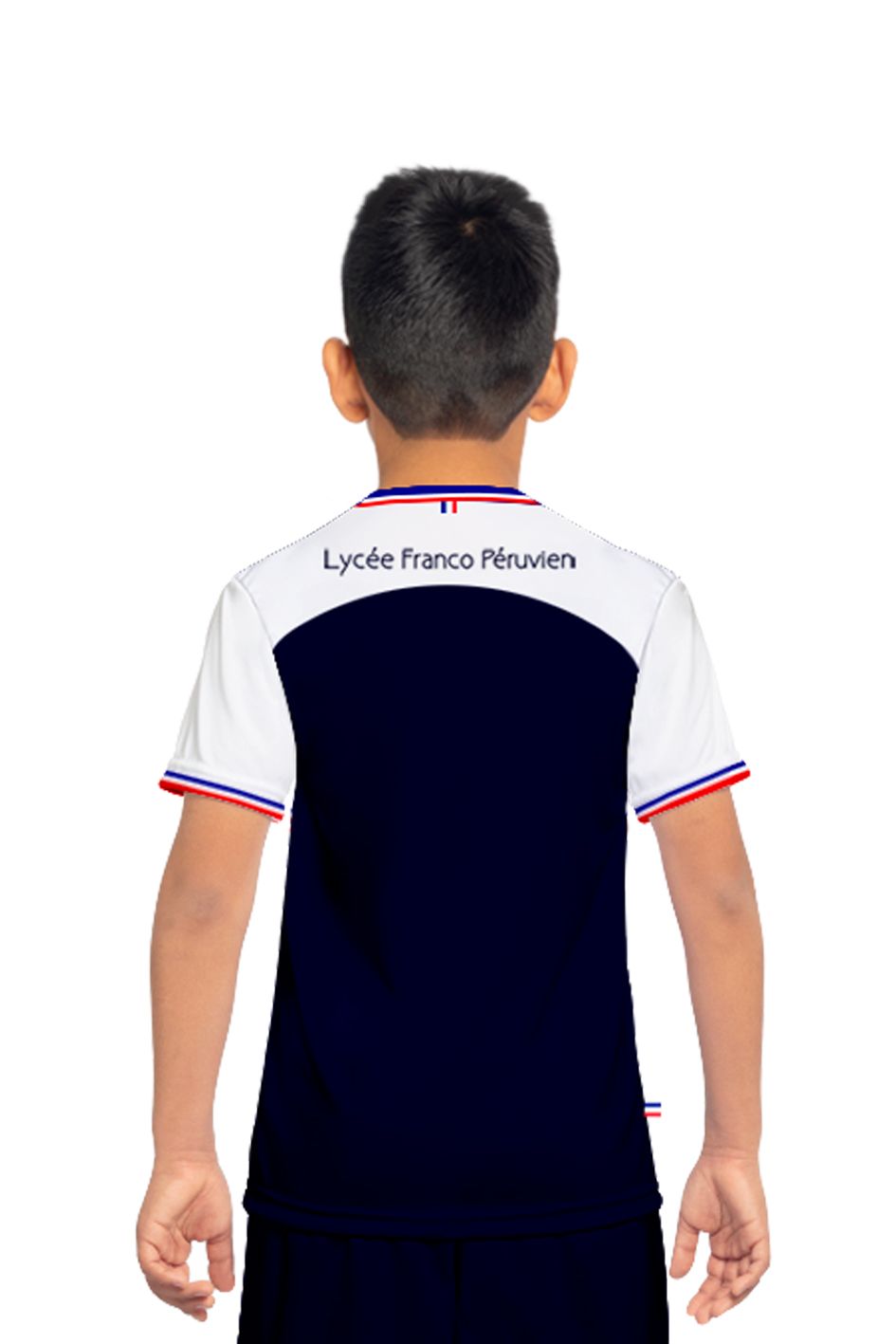 Maillot/Polo - Bleu marine et blanc - 100% microfibres polyester - Enfant/Kids