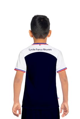 Maillot/Polo - Bleu marine et blanc - 100% microfibres polyester - Enfant/Kids