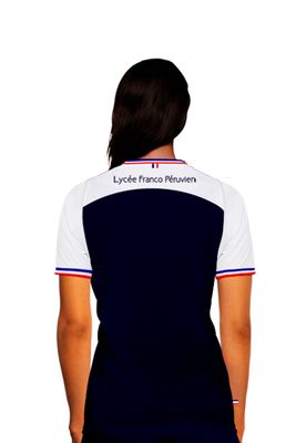 Maillot/Polo - Bleu marine et blanc - 100% microfibres polyester - Femme/Mujer