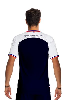 Maillot/Polo - Bleu marine et blanc - 100% microfibres polyester - Homme/Hombre