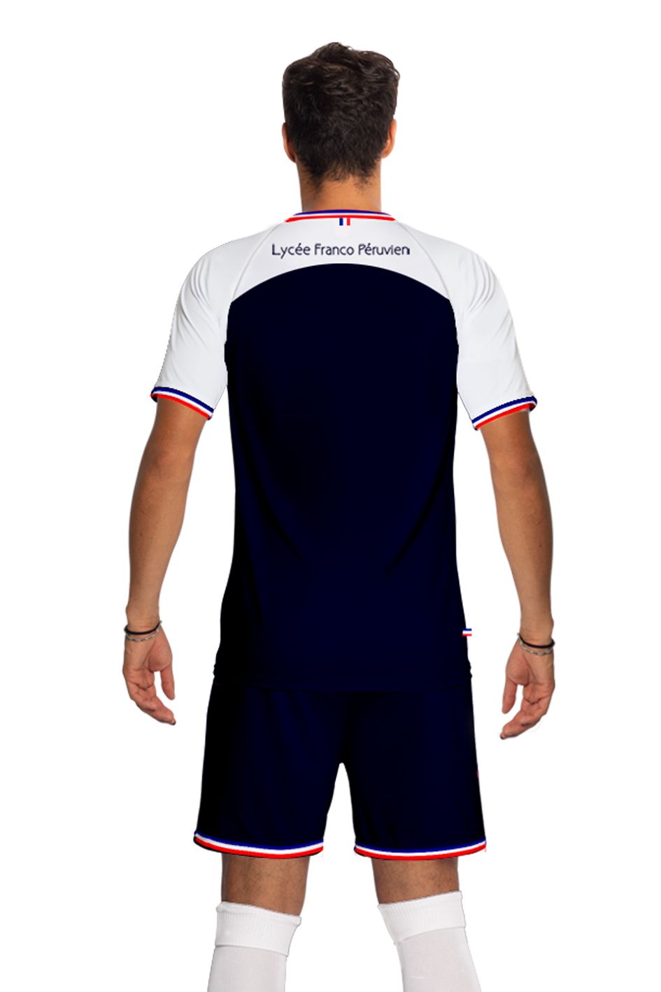 Ensemble/Conjunto - bleu marine et blanc - 100% microfibres polyester - Homme/Hombre
