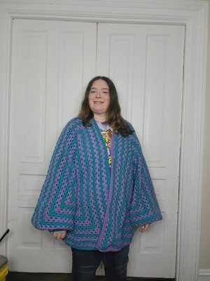 Hexagon Cardigan Custom One or Two Colors