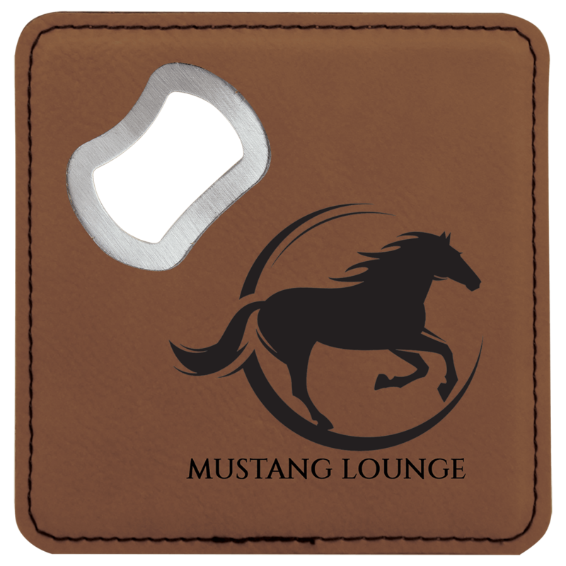 Leatherette Opener Coasters - Set of 4