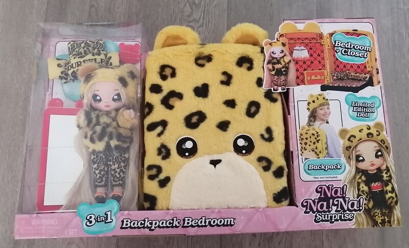 3-in-1 Backpack Bedroom Toy Set - Leopard Motif | New In Box