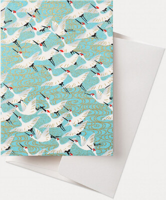 GC Greeting Cards White cranes/blue (12)
