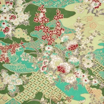 GW Esmie Silk Screen Wrap - Half Sheet Turquoise floral (12)