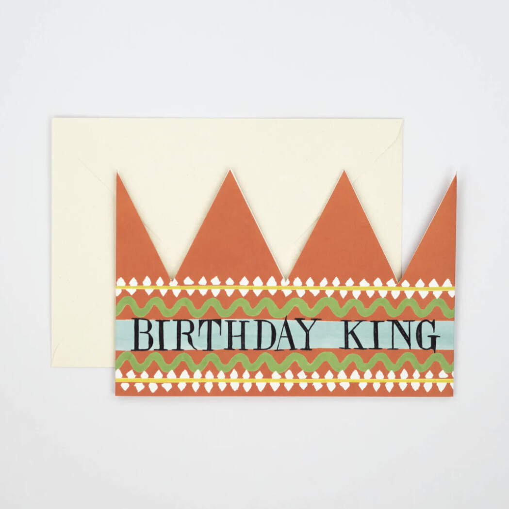 GC Birthday King Party Hat Greetings Card