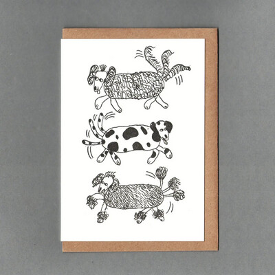GC Waggy Dogs Letterpress Greetings Card