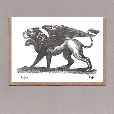 GC Griffin Letterpress Greetings Card