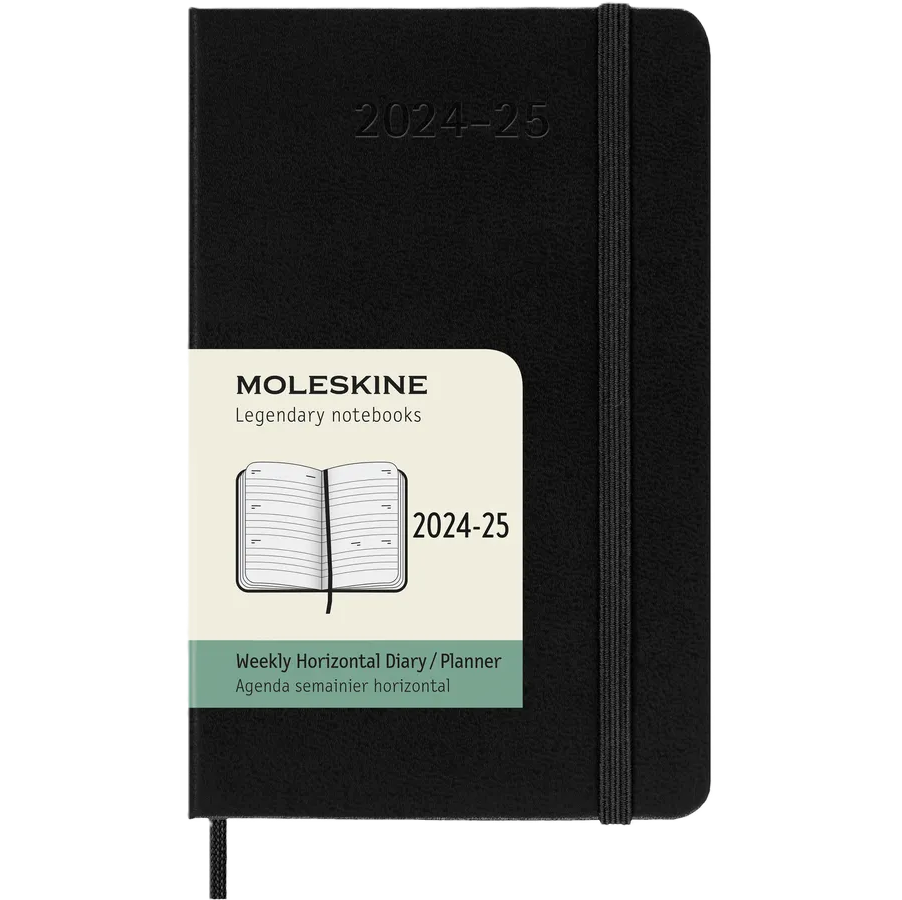 DI Moleskine 2025 18-Month Weekly Horizontal Pocket Hardcover Notebook: Black