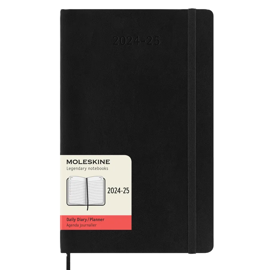 DI Moleskine 2025 18-Month Daily Large Softcover Notebook: Black