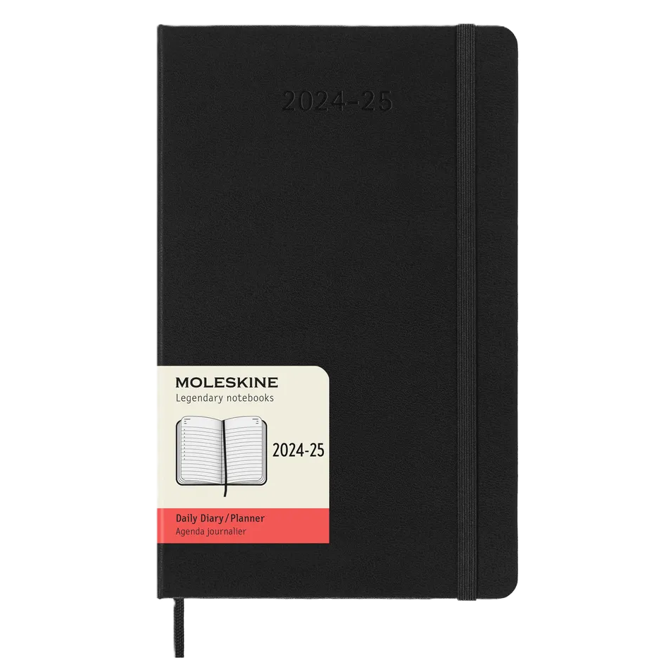 DI Moleskine 2025 18-Month Daily Large Hardcover Notebook: Black