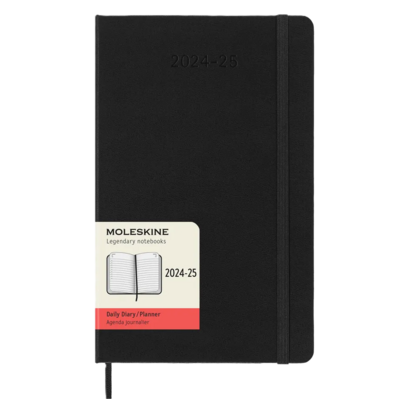 DI Moleskine 2025 18-Month Daily Large Hardcover Notebook: Black