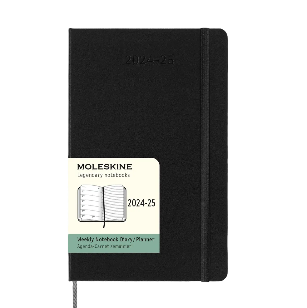 DI Moleskine 2025 18-Month Weekly Large Hardcover Notebook: Black