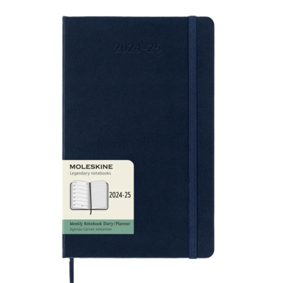 DI Moleskine 2025 18-Month Weekly Large Hardcover Notebook: Sapphire Blue