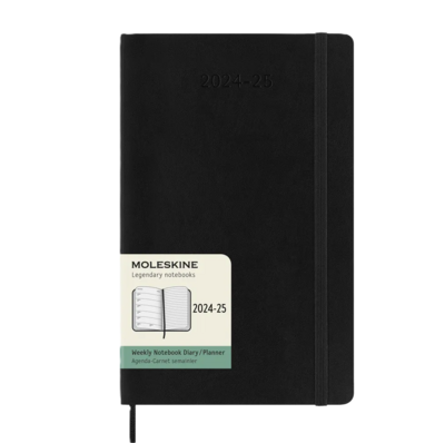 DI Moleskine 2025 18-Month Weekly Large Softcover Notebook: Black