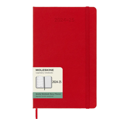 DI Moleskine 2025 18-Month Weekly Large Softcover Notebook: Scarlet Red